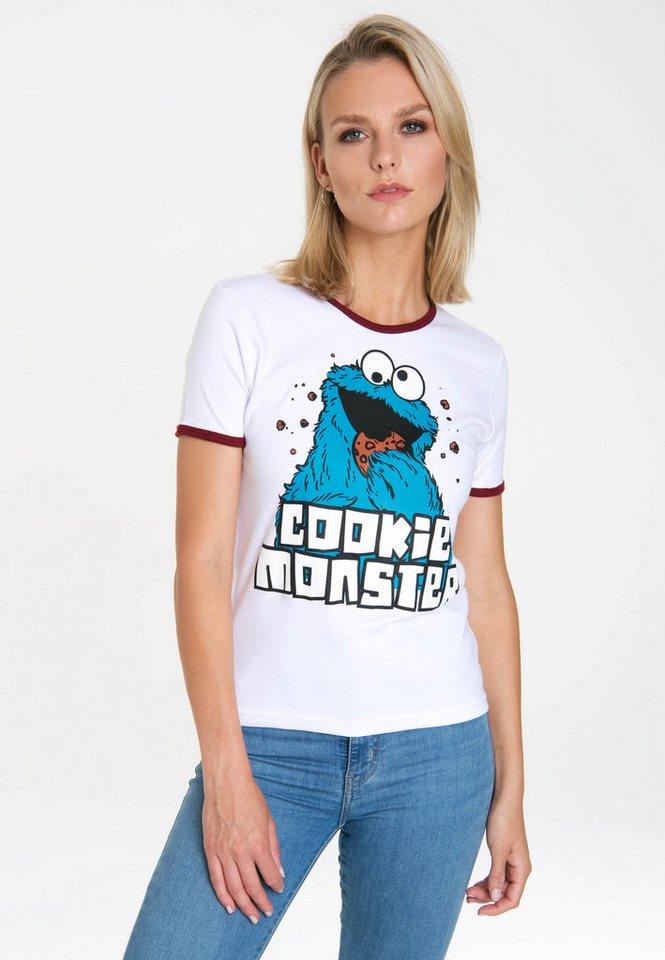 LOGOSHIRT T-Shirt Sesamstrasse - Krümelmonster mit lizenziertem Print von LOGOSHIRT
