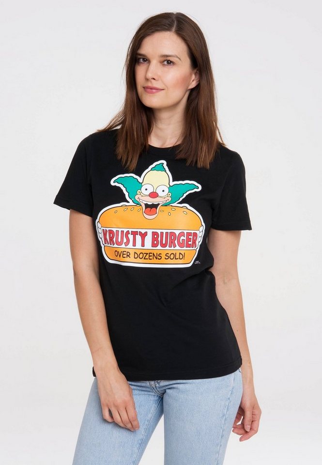 LOGOSHIRT T-Shirt Simpsons - Krusty, der Clown mit lizenziertem Print von LOGOSHIRT