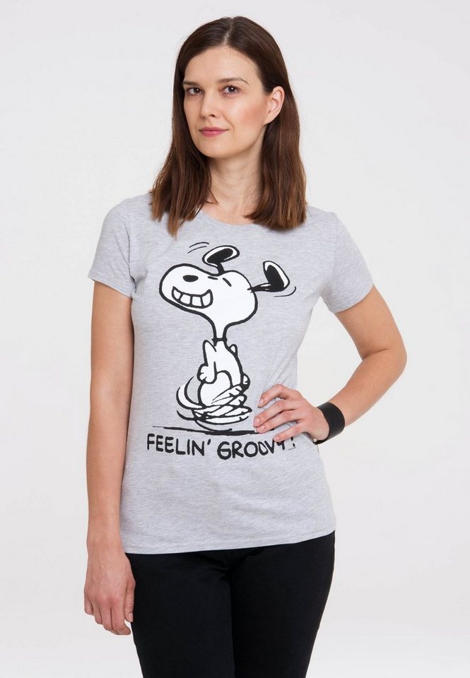 LOGOSHIRT T-Shirt Snoopy – Feelin Groovy! mit lizenziertem Originaldesign von LOGOSHIRT