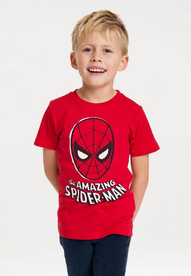 LOGOSHIRT T-Shirt Spider-Man Mask mit lizenziertem Print von LOGOSHIRT