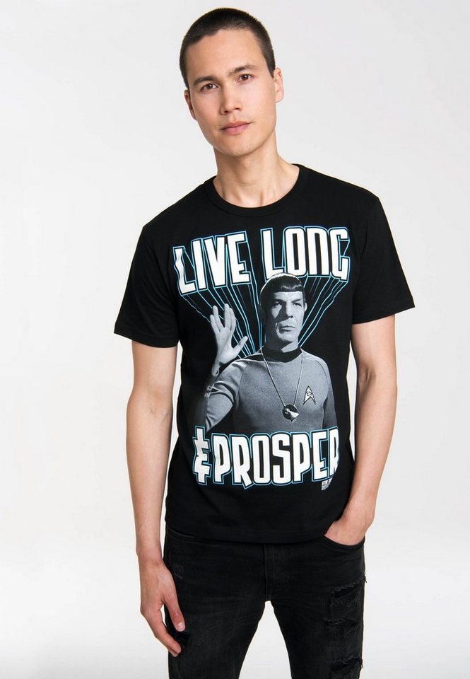 LOGOSHIRT T-Shirt Spock – Star Trek – Live Long & Prosper mit coolem Frontprint von LOGOSHIRT