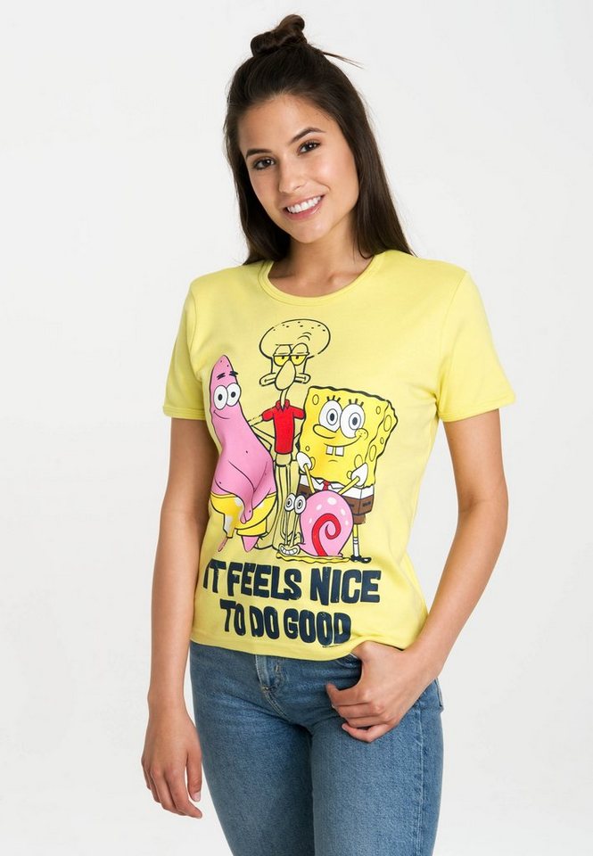 LOGOSHIRT T-Shirt Spongebob - It Feels Nice mit lizenziertem Originaldesign von LOGOSHIRT