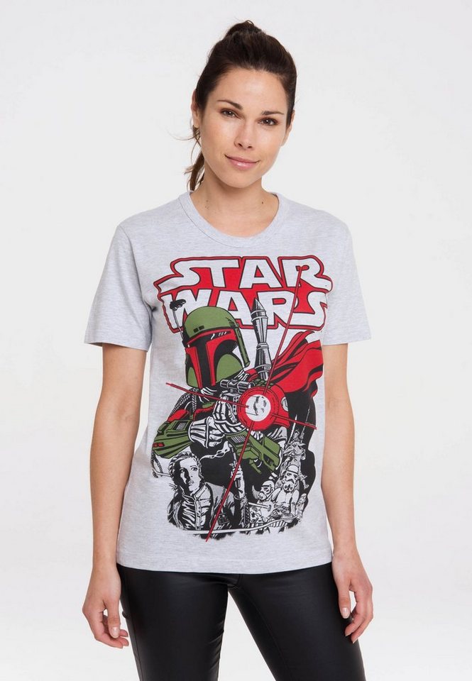 LOGOSHIRT T-Shirt Star Wars - Boba Fett mit lizenziertem Print von LOGOSHIRT