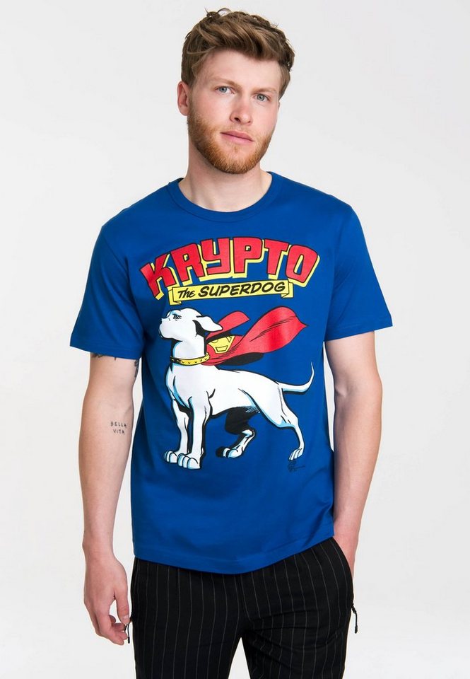 LOGOSHIRT T-Shirt Superdog - Krypto - DC Comics mit coolem Hunde-Motiv von LOGOSHIRT