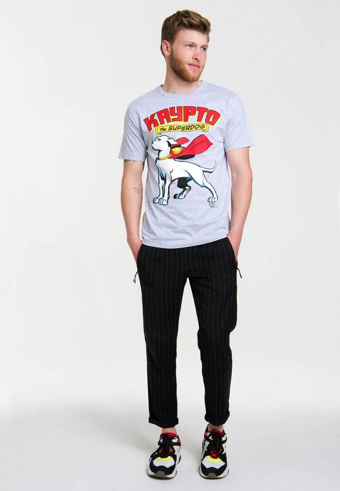 LOGOSHIRT T-Shirt Superdog - Krypto - DC Comics mit coolem Retro-Motiv von LOGOSHIRT