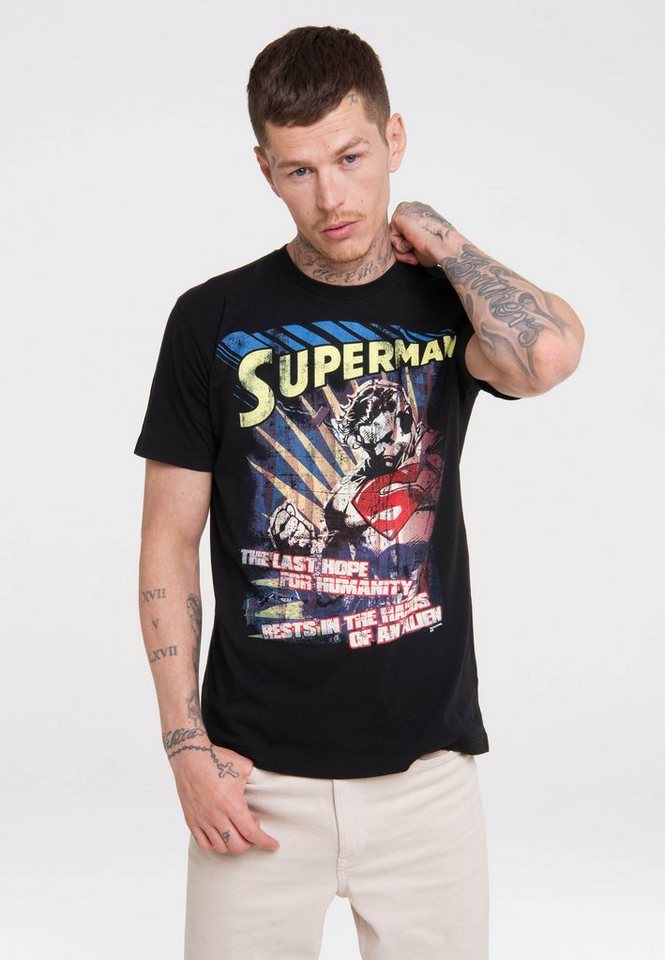 LOGOSHIRT T-Shirt Superman - The Last Hope im coolen Retro-Look von LOGOSHIRT