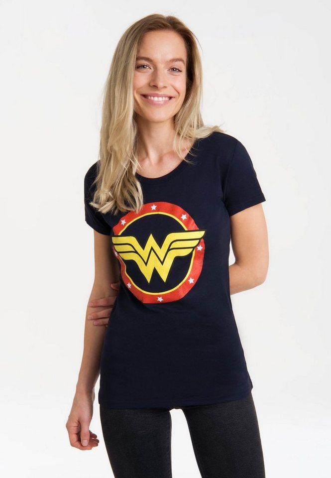 LOGOSHIRT T-Shirt Wonder Woman Circle Logo mit lizenziertem Print von LOGOSHIRT