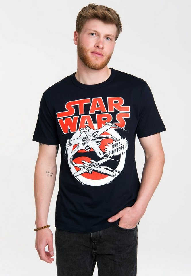 LOGOSHIRT T-Shirt X-Wings - Krieg der Sterne mit coolem Frontdruck von LOGOSHIRT