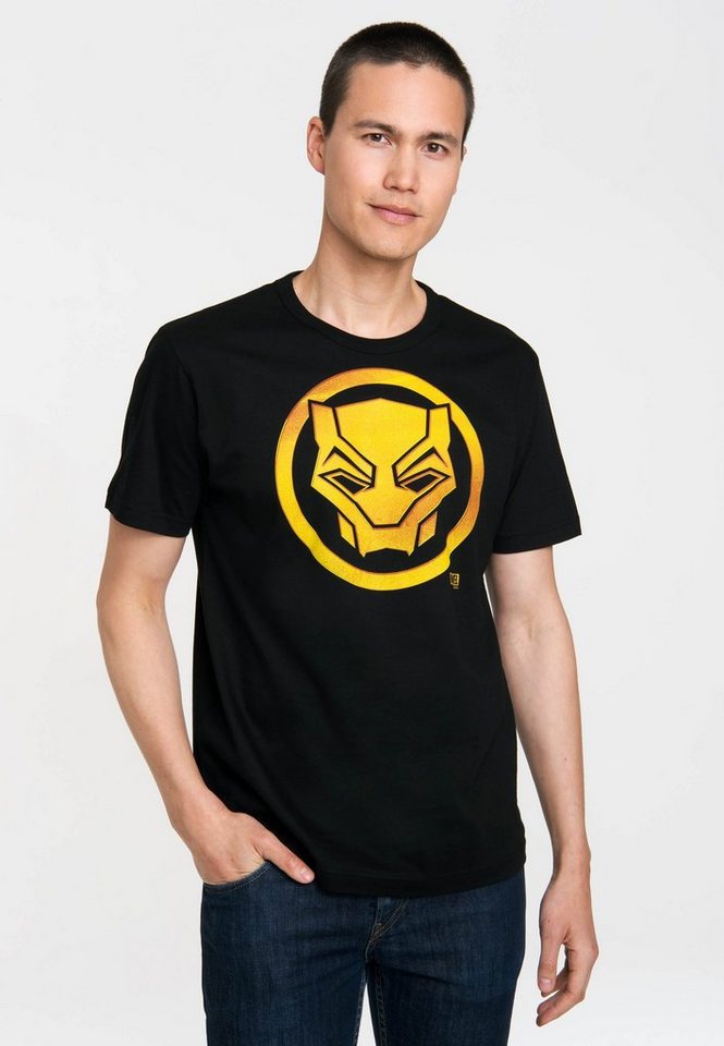 LOGOSHIRT T-Shirt Marvel - Black Panther Logo mit Black Panther-Logo von LOGOSHIRT