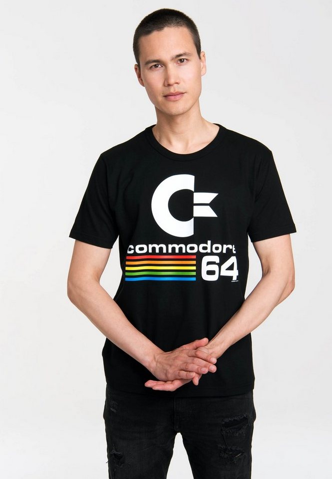 LOGOSHIRT T-Shirt Commodore C64 Logo mit C64-Print von LOGOSHIRT