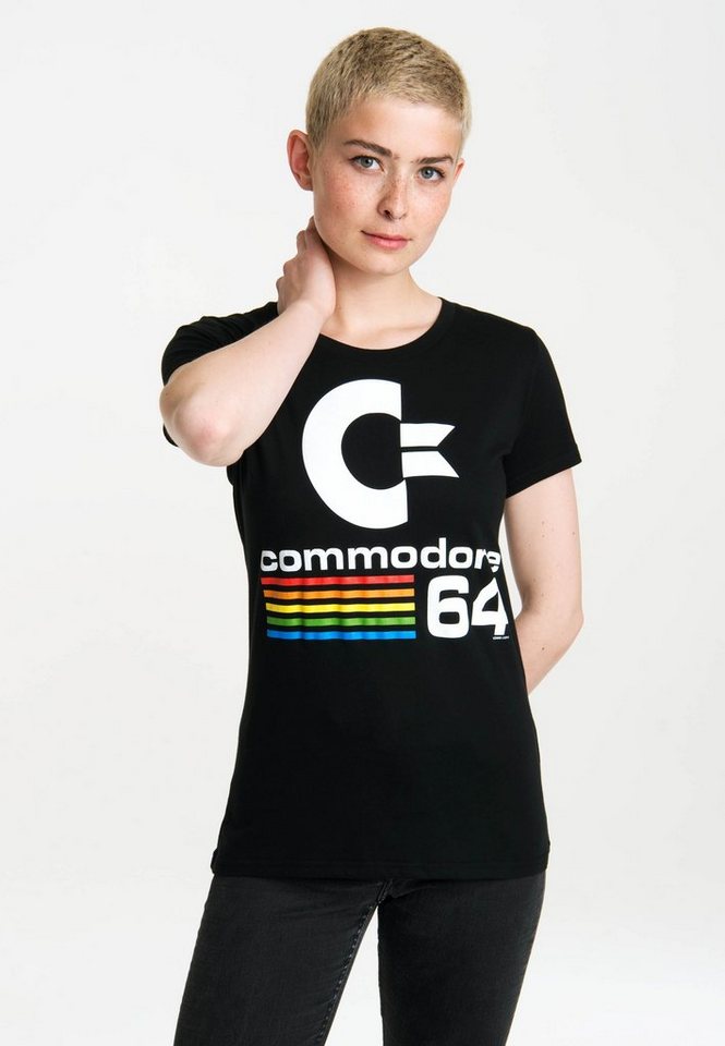 LOGOSHIRT T-Shirt Commodore C64 Logo mit Commodore 64-Logo von LOGOSHIRT