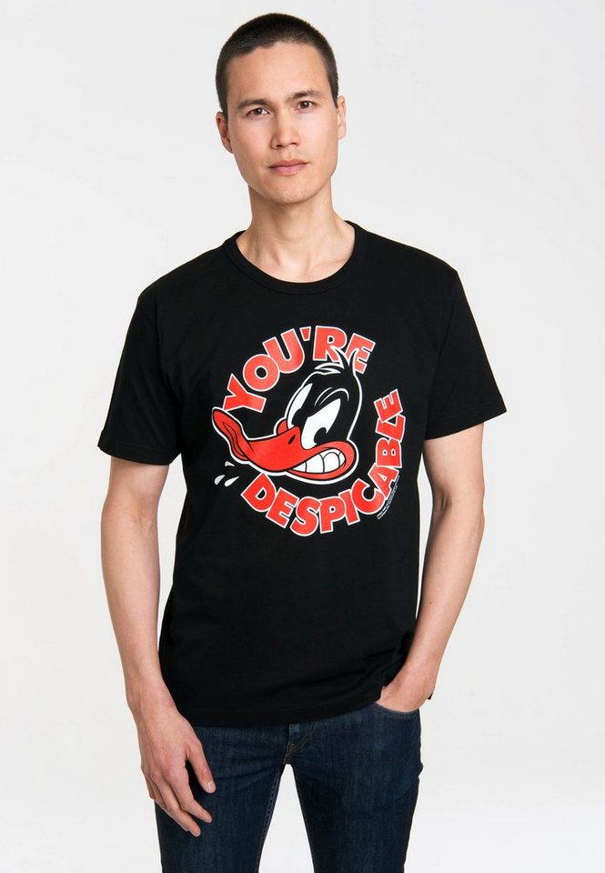 LOGOSHIRT T-Shirt Looney Tunes - Daffy Duck mit Daffy Duck-Frontprint von LOGOSHIRT