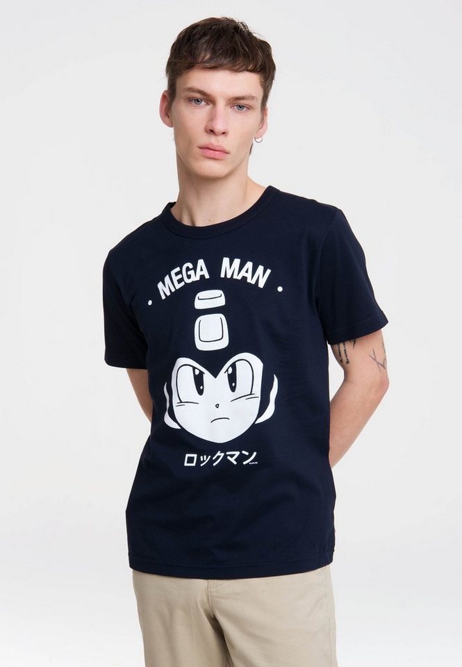 LOGOSHIRT T-Shirt Mega-Man Gesicht mit Mega Man-Print von LOGOSHIRT