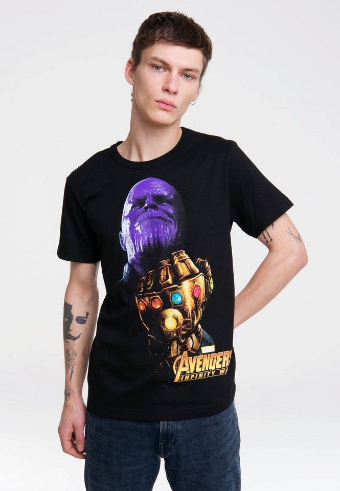 LOGOSHIRT T-Shirt Marvel - Thanos mit Thanos-Print von LOGOSHIRT