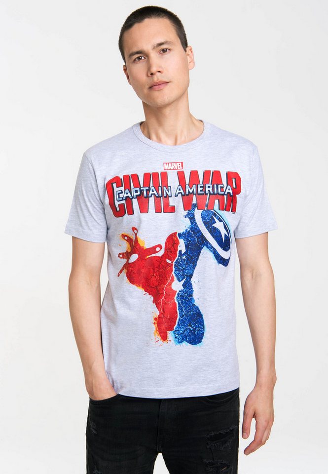 LOGOSHIRT T-Shirt Marvel - Captain America - Civil War mit großem Captain America-Frontprint von LOGOSHIRT