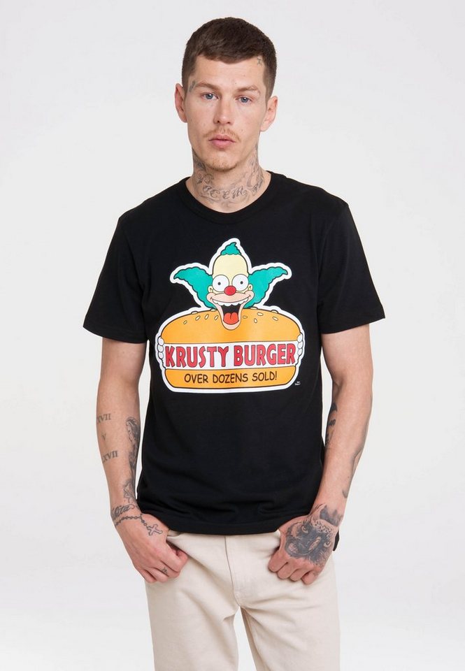 LOGOSHIRT T-Shirt Simpsons - Krusty Burger mit lizenziertem Originaldesign von LOGOSHIRT