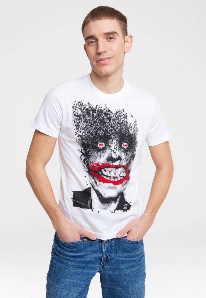 LOGOSHIRT T-Shirt DC Batman - Joker Bats mit schaurigem Joker-Frontprint von LOGOSHIRT