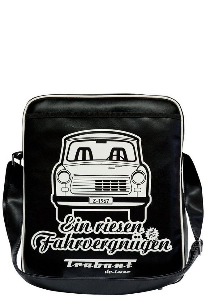 LOGOSHIRT Schultertasche Trabant - Ein riesen Fahrvergnügen, mit kultigem Trabant-Frontdruck von LOGOSHIRT