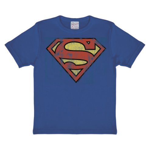 Logoshirt Jungen T-Shirt Superman logo,Gr. 7-8 Jahre, Blau (Azure Bleu) von Logoshirt