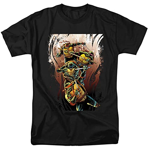LOGOVISION TMNT Earthy Rainbow Warriors Unisex-T-Shirt, Schwarz, Schwarz, XXL von LOGOVISION