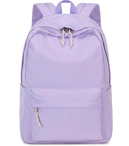 LOIDOU Schulrucksack Mädchen & Jungen Teenageralter Leichter Rucksack Damen für Schule Wasserabweisend Daypack Bookbag Colleg Work (Violett) von LOIDOU