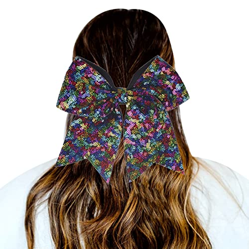 1 STÜCK Haargummis Gradient Pailletten Bowknot Kopfschmuck Seile Dekorationen Kopfschmuck Dekoration Haargummis Für Mädchen Lauf (Multicolor1, One Size) von LOIJMK