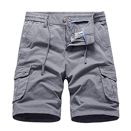 Baumwolle Cargo Shorts Herren Baggy Mit Viele Taschen Cargohose Kurz Breites Bein Freizeithose MäNner Sommer Leicht Sporthose Atmungsaktive Sweathose Bequeme Outdoorhose DüNn Sports Shorts von LOIJMK