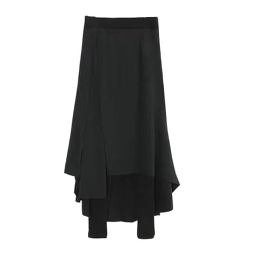 Damen Rock Hose Lang Elegant, Maxirock Lang: Thermohose Mit Rock Große Größen Winter Hosenrock Thermo Leggings Einfarbig Dicke Warm Casual Skirt Schwarzer Rock Maxi Rock Freizeitrock von LOIJMK