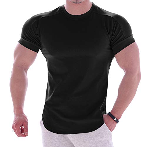 Feinripp Unterhemd Herren Sport Shirt, Kurzarm Rundhals Einfarbig Sweatshirt Pullover Casual Tshirt Oberteile Schnell Trocknend Sport T-Shirt Crop Top Elastisch Outdoor Fitness Shirts T Shirt Feinripp Unterhemd Herren Sport Shirt, Kurzarm Rundhals Einfarbig Sweatshirt Pullover Casual Tshirt Oberteile Schnell Trocknend Sport T-Shirt Crop Top Elastisch Outdoor Fitness Shirts T Shirt von LOIJMK