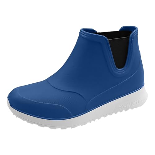Gummistiefel Stiefeletten Aquaschuhe Herren Kurz Schwarz Regenschuhe FüR MäNner Leicht Flach rutschfest Regenstiefel Outdoor Sports Outdoor Boots Bequem Aquaschuhe Arbeitsschuhe von LOIJMK