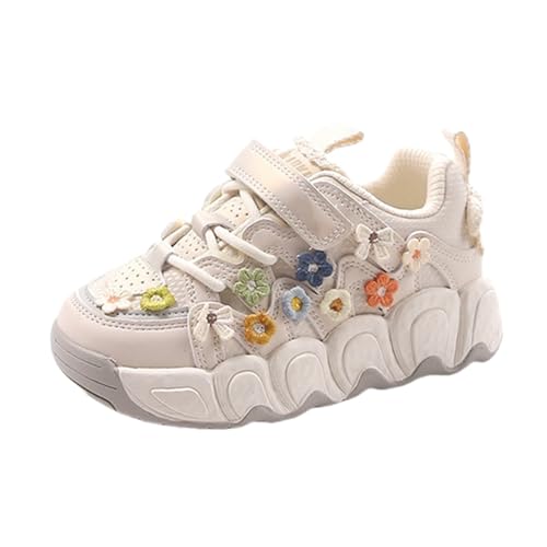 Hallenschuhe Mädchen Jungen Turnschuhe Kinder Sportschuhe Atmungsaktiv Laufschuhe Mit Blumen Sneaker Kinderschuhe Rutschfeste Schnürschuhe Hallenturnschuhe Fitnessschuhe Barfussschuhe Barfußschuhe von LOIJMK