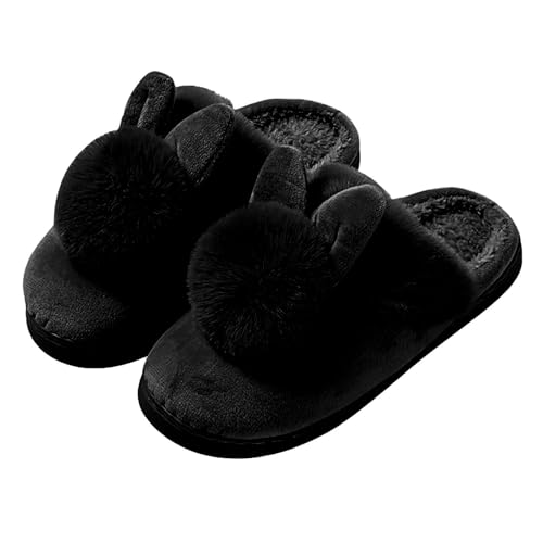Hausschuhe Damen Hase Hausschuhe Plüsch Pantoffeln Tiere Hüttenschuhe Memory Foam Pantoletten Flauschige Slipper Slide Winter Hausschlappen Warm Schlappen Filzpantoffeln Gefütterte Hauspantoffeln von LOIJMK