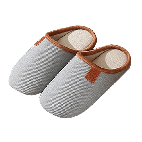 Hausschuhe Damen Herren Gefütterte Pantoletten Gästehausschuhe Memory Foam Slippers Schlappen Warm Hausschlappen Hauspantoffeln Plüsch Filzpantoffeln Flauschige Winter Hüttenschuhe Filzhausschuhe von LOIJMK