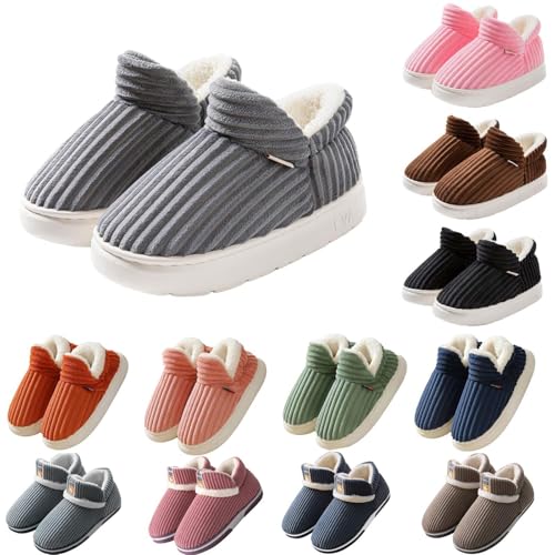 Hausschuhe Damen Winter Hüttenschuhe Geschlossen Pantoffeln Warme Hausschuhe Herren Winter Gefüttert Wolkenschuhe Memory Foam Hauspantoffeln Bequeme Filzpantoffeln Plüsch Hausschlappen Slippers von LOIJMK