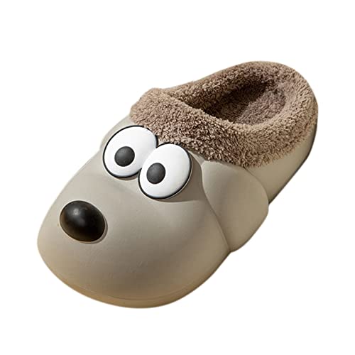 Hausschuhe Herren Lustig, Winter Flauschige Pantoletten Warm Hausschlappen Gefütterte Filzpantoffeln Slippers Cute Schlappen Memory Foam Hauspantoffeln Anti-Rutsch Hüttenschuhe Filzhausschuhe von LOIJMK