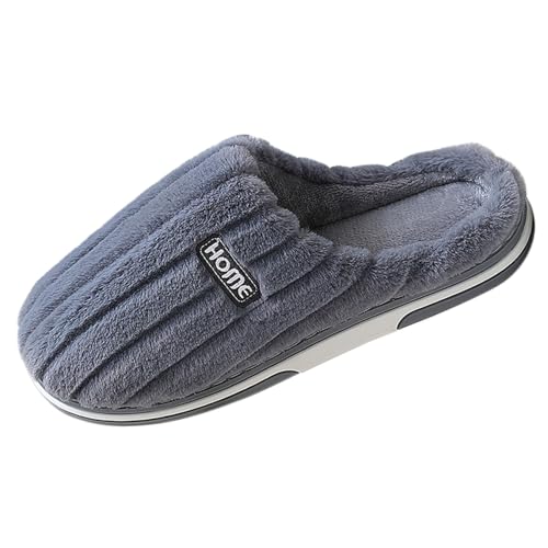 Hausschuhe Herren Warm Gefütterte Pantoffeln Memory Foam Slippers Schlappen Winter Pantoletten Plüsch Hausschlappen Filzpantoffeln Hauspantoffeln Hüttenschuhe Filzhausschuhe Für Drinnen Und Draußen von LOIJMK