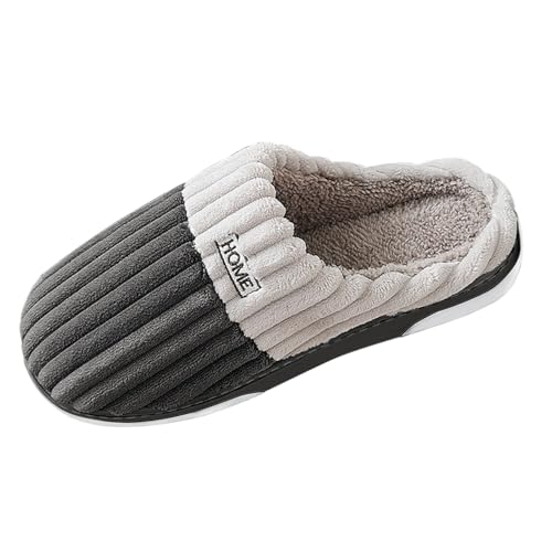 Hausschuhe Herren Warm Plüsch Slippers Schlappen Memory Foam Hauspantoffeln Gefütterte Pantoffeln Filzpantoffeln Winter Pantoletten Hausschlappen Hüttenschuhe Für Drinnen Und Draußen Filzhausschuhe von LOIJMK