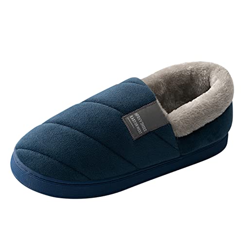 Hausschuhe Herren Winter Warme Pantoffeln Geschlossen Hausschlappen Gefütterte Winterschuhe Winterboots Plüsch Hauspantoffeln Hüttenschuhe Filzpantoffeln Memory Foam Slippers Schlappen Pantoletten von LOIJMK
