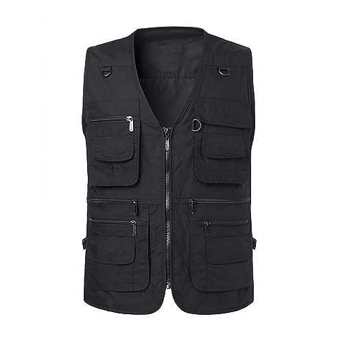 Herren Outdoor Weste 7Xl Übergröße, Arbeitsweste Sommer Dünn Anglerweste Mit Vielen Taschen Leicht Softshelljacke Ohne Ärmel Multifunktionsweste Reguläre Westen Sommerweste Sportwesten von LOIJMK