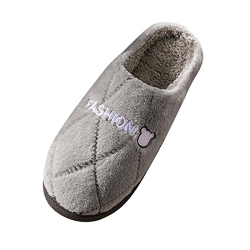 Hhausschuhe Damen Winter Flauschige Pantoletten Hausschuhe Herren Warm Hausschlappen Gefütterte Filzpantoffeln Slippers Schlappen Memory Foam Hauspantoffeln Anti-Rutsch Hüttenschuhe Filzhausschuhe von LOIJMK