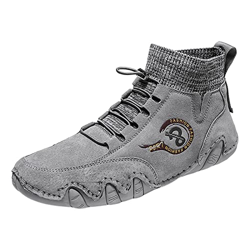 LOIJMK Barfußschuhe Herren Sneaker, Atmungsaktive Schuhe Herren, Walking Schuhe Herren Flach Freizeitschuhe High Top Sportschuhe Herren Joggingschuhe Sommer Schuhe Herren Turnschuhe für Alltag von LOIJMK