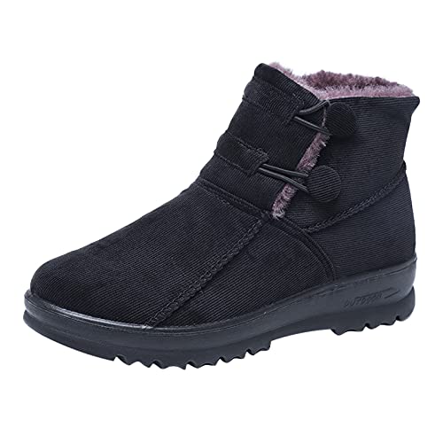 LOIJMK Bequeme DamenBaumwolle im freien Runde Winterstiefel aus samt Zehen Schneeschuhe warm dicke Stiefel Plus Damen Sexy Sommer Schuhe Für Damen (Black, 41) von LOIJMK