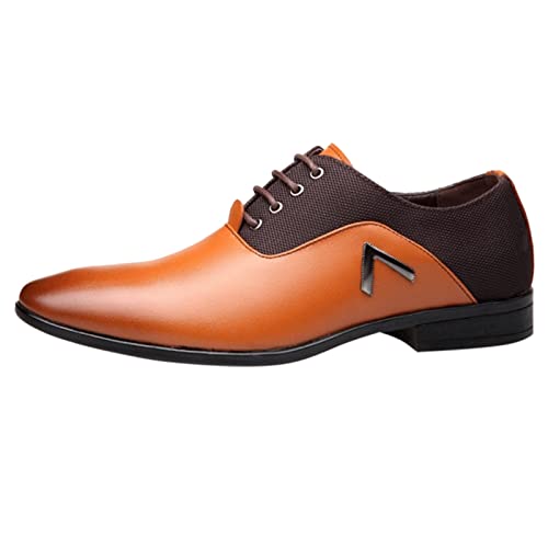 LOIJMK Chelsea Boots Lederschuhe Herren LäSsiges Anzugschuhe FüR MäNner Braun Vintage Arbeitsschuhe Stiefeletten Spitze Slip-On Halbschuhe MöNchsschuhe Oxford-Schuhe von LOIJMK