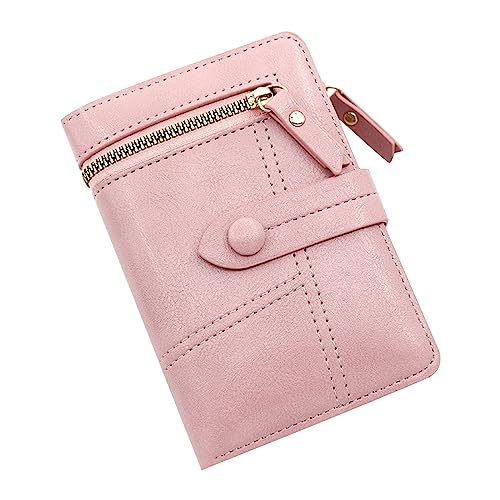 LOIJMK Damen-Geldbörse, einfarbig, Mehrfarbig, optional, mehrlagig, groß Umhängetaschen Damen Groß Stoff (Pink, One Size) von LOIJMK