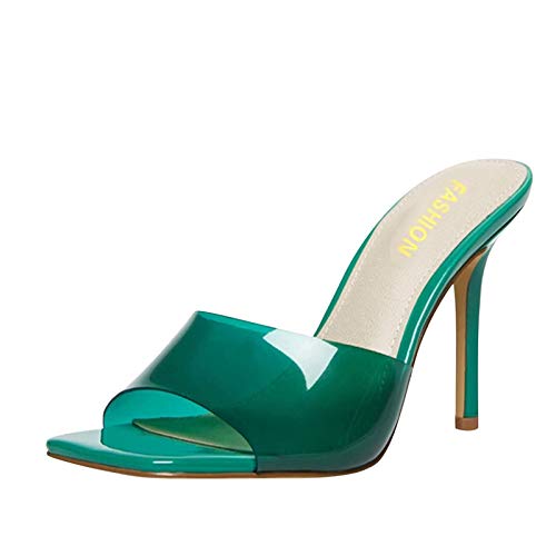 LOIJMK Farbe Large Size Transparent Toe Fashion Pure High Heels Damen Damen High Heels Coole Schuhe Damen Jugendlich (Green, 42) von LOIJMK