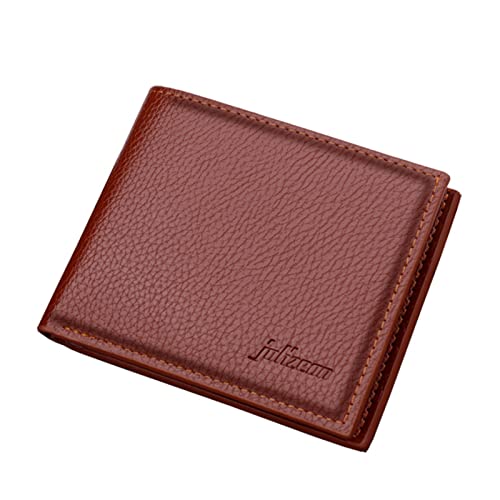 LOIJMK Fashion ID Short Wallet Solid Color Hasp Herren Open Purse Multiple Card Slots Clutch Bag Kleine Geldbörsen Damen Schwarz (Brown, One Size) von LOIJMK