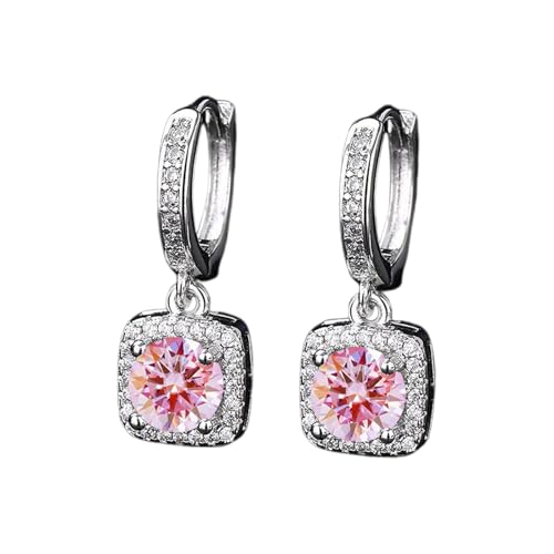 LOIJMK Fashionable And Popular Square Bag One Imitation Moissanite Silver Earrings For Women Zircon Ear Clips And Earrings Musiknotenohrringe Für (A, A) von LOIJMK