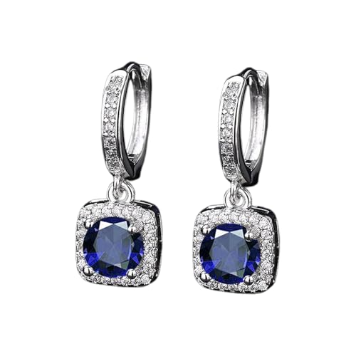 LOIJMK Fashionable And Popular Square Bag One Imitation Moissanite Silver Earrings For Women Zircon Ear Clips And Earrings Musiknotenohrringe Für (E, A) von LOIJMK