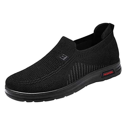 LOIJMK Freizeitschuhe Herren Schwarz Atmungsaktiv Slip-On Sommerschuhe Leichte Plate Schuhe Bequem rutschfest Freizeitsportschuhe MäNner Sommer MöNchsschuhe Ohne SchnüRen Casual von LOIJMK