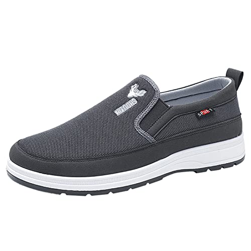 LOIJMK Freizeitschuhe Herren Weiche Sohle Bequem Sommerschuhe Mesh Leichte Atmungsaktive Herren-Wanderschuhe Laufschuhe Ohne SchnüRen Freizeitsportschuhe Outdoor-Wanderschuhe von LOIJMK